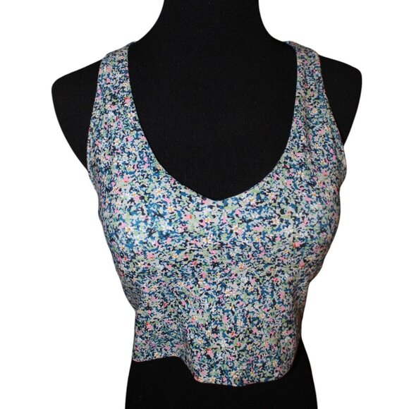 Sage Collective Bra Women's Floral Racerback Sport Athletic Yoga M Medium EUC - Picture 1 of 5